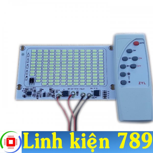 Bộ mạch đèn LED năng lượng mặt trời 60W gồm mạch và remote